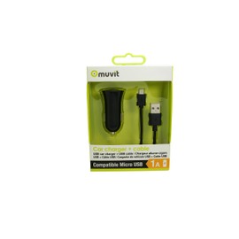 Muvit Spring Pack 1 USB 1 A Micro USB Car Charger 1 m Black