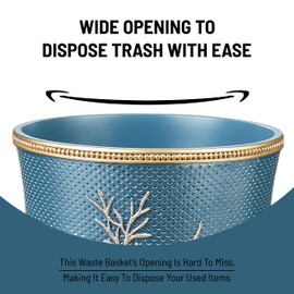 Zahari Home 2pc Capri Bathroom Decor Set Waste Basket for Bathroom & Tissue Cover Modern Classic Decor Stylish Unique Design Beautiful Royal Blue Bathroom Accessories Set