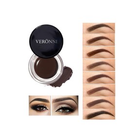 VERONNI Eyebrow Cream,Brow Color Long Lasting Waterproof Eyebrow Pomade Gel,Eyebrows Enhancers Soft Smooth Eye Makeup 0.75oz (#05 Ebony)