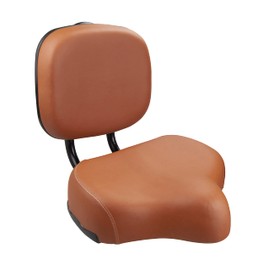 MEGHNA Bike Saddle with Backrest Replacement Soft Back Rest PU Cushion for Mountain Bike Tricycle Commuter Bike (Brown)