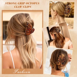 4PCS Octopus Hair Claw Clips for Thick Hair, 3.8" Large Claw Clip for Women