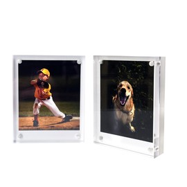 LAGIPA Acrylic Desktop Polaroid Picture Frame 3.5 x 4.25” for i-Type/600/SX-70/OneStep+/Instax Wide Square Films, Polaroid Photo Display (2 Pack)