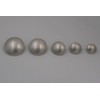 Silver matt slightly curved metal buttons with eyelet (10 pieces)