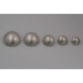 Silver matt slightly curved metal buttons with eyelet (10 pieces) (25 mm)