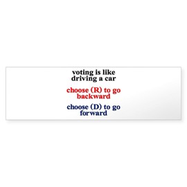 CafePress Voting is Like Driving A Car Sticker (Bumper 50 pk)