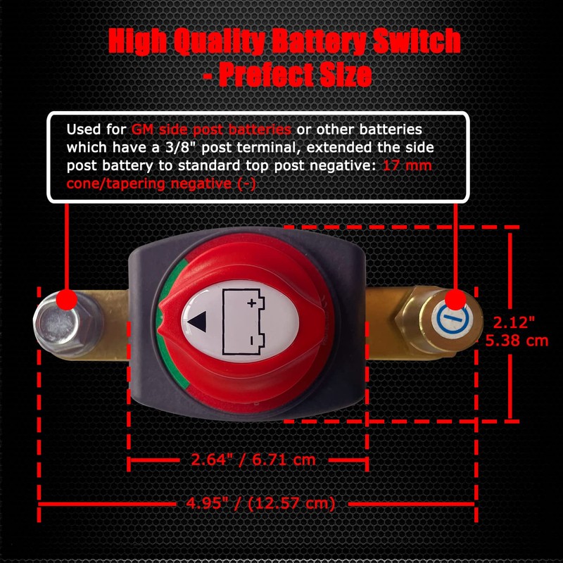 Ampper Side Post Battery Disconnect Switch 12V - 48V, Marine