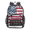 FLildon American Flag Clear Backpack with Back Print, Heavy Duty