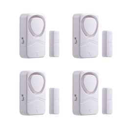 Mengshen Wireless Door Alarm, 4-Pack Small Wireless Magnetic Sensor Warning Sound for Home, Apartment, Kids, Garage, RV, Security, Security, DIY Installation with 4 Working Modes