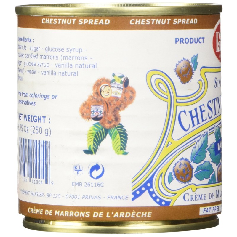 Clement Faugier Gourmet Chestnut spread with vanilla from France 8.8oz