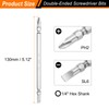 sourcing map 2pcs SL6.0 / PH2 Double-Ended Screwdriver Bits 1/4"