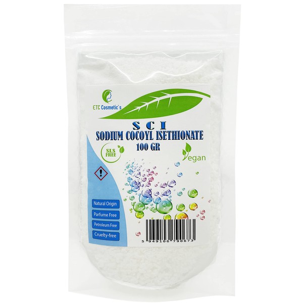 Sodium Cocoyl Isethionate SCI - 100/200/300 g - Used in Various Bath Additives and is Suitable for Sensitive Skin (100 g)