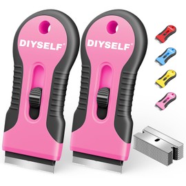 DIYSELF 2 Pack Razor Blade Scraper, 10 PCS Spare Razor Blades, Enhanced Razor Scraper, Razor Blade Scraper Tool for Glass Top Stove, Multipurpose Glass Scraper, Razor Scraper Tool for Paint, Sticker