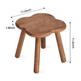 JUJIAFU 11.6inch Wooden Step Stool for Adults Small Wooden Stool Perfect Matched Sensory Table Great Assistant for Kitchen Bathroom Living Room Bedroom Garden (Full Body Natural Real Wood)