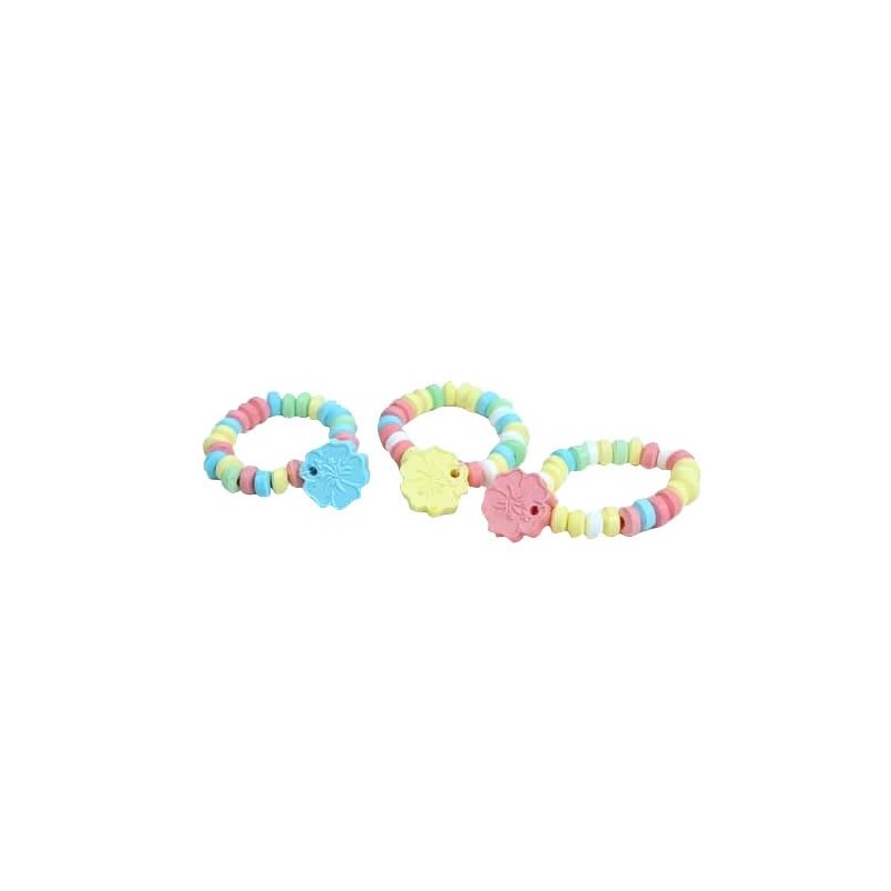Candy Flowers - 24 Hibiscus Flower Shaped Candy Bracelets Individually