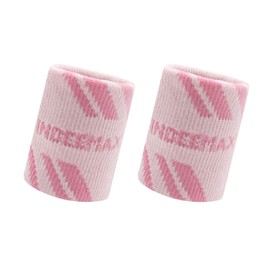 INDEEMAX Cotton Sports Wristbands (Set of 2), Soft and Lightweight, Sweat Absorbent, Quick Drying, Good Elasticity, Baseball, Tennis, Badminton, Unisex, Pink