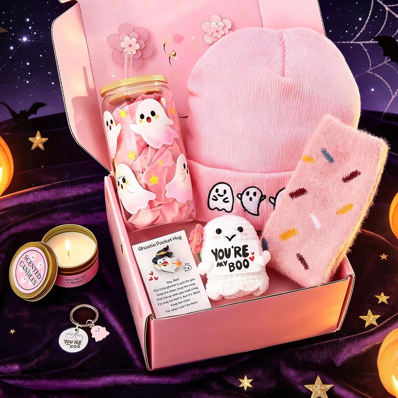 Boo Basket Stuffers for Women, Halloween Gifts Basket Cute Spooky