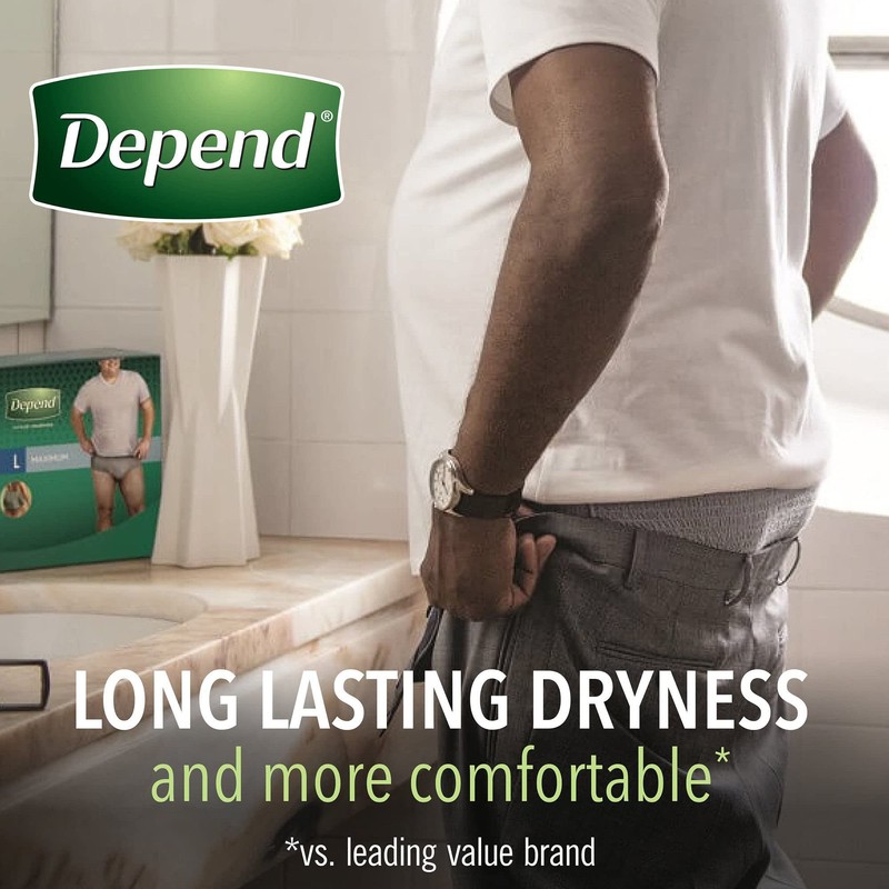 Depend Fresh Protection Disposable Underwear Male Waistband Style X-Large, 53746,