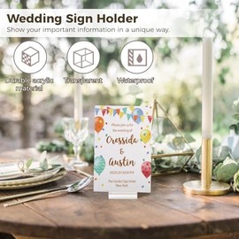 Lnrueg - 24 soportes de acrílico para tarjetas de 2 pulgadas, soporte para números de mesa con ranura para tarjetas, soporte para letreros de acrílico transparente para bodas, restaurantes y