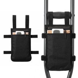 Crutch Bag, Water-Resistant Portable Crutches Accessories Storage Organizer with 2 Pockets Lightweight Crutch Accessories Storage Pouch for Underarm Crutches Phone Wallets Keys Water Bottle Glasses