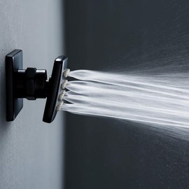 RANDOM Shower Spa Brass Square Massage Body Jets Spray Body Shower Set,Brushed Nickel,Chrome,Oil Rubbed Bronze,Brushed Gold. (Matte Black 1 pcs)