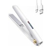 Mini Cordless Dual Purpose Hair Curler, Cordless Hair Straightener and Curler 2 in 1, Mini Protable Curling Iron for Travel, Portable Hair Iron for Woman and Man, USB-C Rechargeable Battery (White)