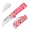 9TiEDC Folding Utility Knife,G10 Handle Heavy Duty Safety box cutter,Razor