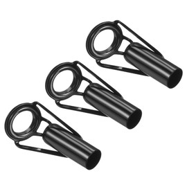 PATIKIL 3 x 7.0 mm tube fishing rod repair kit, stainless steel, black guide ring for fish