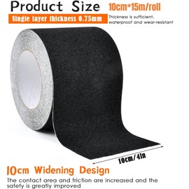 Farady Grip Tape Strong Adhesive Anti Slip Grip Tape Heavy Duty Non Skid Waterproof Safety Friction Tape for Stair, Ramps, Steps, Walkways, Floors, Indoor/Outdoor (Black, 4in x 50ft), HB03390