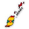 Squiddy Grenada Map with Flag - Vinyl Sticker for Car, Laptop, Notebook - 5"