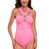 EastElegant Maternity Ruffle Ribbed Cutout One Piece Pregnancy Swimwear Square