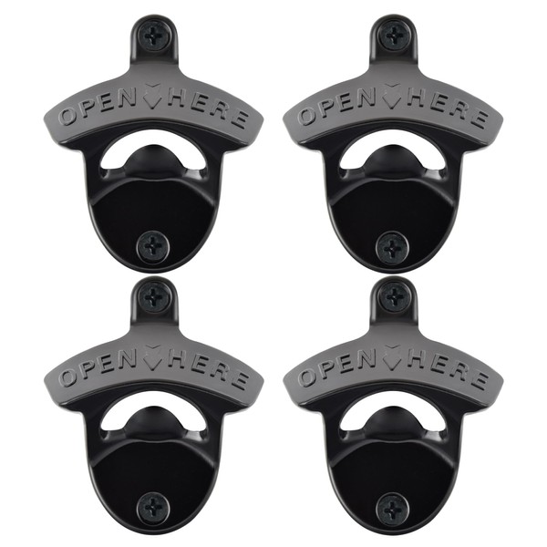 Jumiok Wall Mount Beer Cap Opener Wood Mount Bottle Top