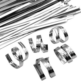 HUPOO Metallic Coloured Twist Ties, 800 pcs 4 In Twist Tie Metallic Foil Ties, Metallic Sealers for Bread Candy Cookie Gift Bag Sealing Ties.(Silver)