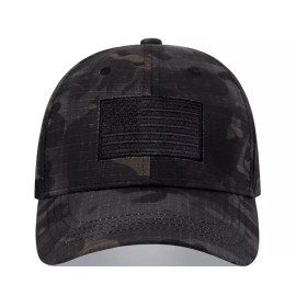 USA Tactical American Flag Black Camo Camouflage Cap Hat Army Military Baseball