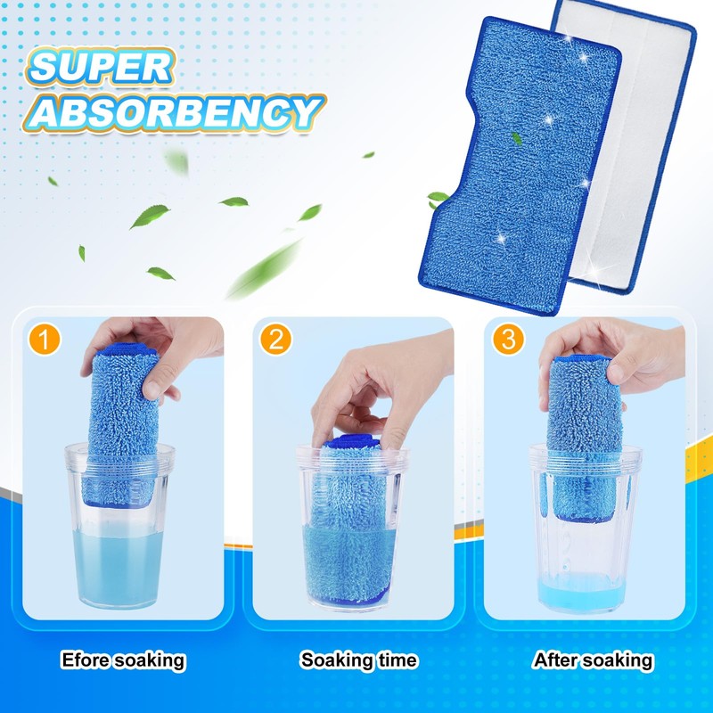 KEEPOW Reusable Mop Pads Refills Compatible with Shark VACMOP VM252