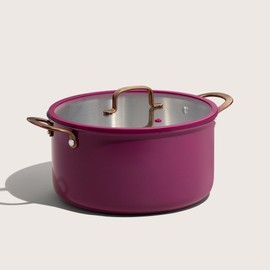 CAROTE 8QT Fully-Clad 3-Ply Stainless Steel Stockpot with Lid Small Kitchen Pot,Outer Ceramic Layer,Even Heating, Fits all stoves,Oven & Dishwasher Safe,Stay Cool Handle,Purple (PFAS/PFOA/PFOS Free)