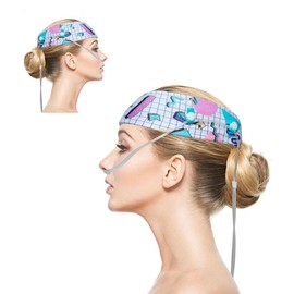 Comfort Oxygen Nasal Cannula Headband, Oxygen Nasal Cannula Hairband，Elastic Oxygen Cannula Headband to Prevent Ear Soreness，Ear Protectors for Oxygen Tubing (White)