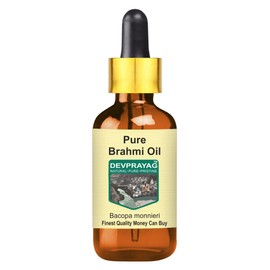 Devprayag Pure Brahmi Oil (Bacopa monnieri) with Glass Dropper Natural Therapeutic Grade 50ml (1.69 oz)