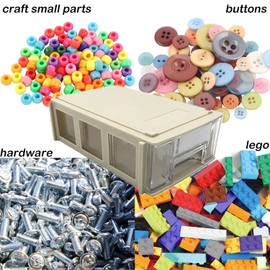 Stackable Storage Drawers Set of 20, Plastic Drawers Organizer for Small Parts Screw Craft Organizer, Mini Drawer Organizer with Dividers and Paper Labels(GREY)