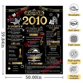 14th Birthday Gifts for Girls and Boys, Soft Comfortable Throw Blanket, Birthday Decorations for Daughter Son Grandson Granddaughter, 14 Year Old Birthday Decorations Blanket 60"X50", Back in 2010