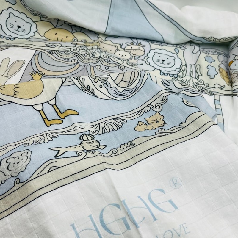 HGHG New Carousel Swaddles Soft Baby Muslin Swaddle Blanket (Carousel