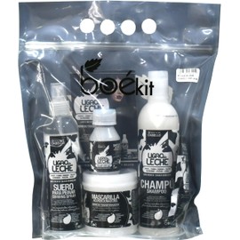 Kit Ligao de Leche (4/1) Hair Care Set – Shampoo, Hair Mask, Protein Shot & Combing Spray – Deep Repair & Shine with Biotin, Milk Proteins, Collagen & Amino Acids – 4-Piece Kit