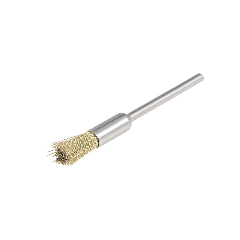 sourcing map Mini Wire Cup Brush Brass Plated Crimped Steel