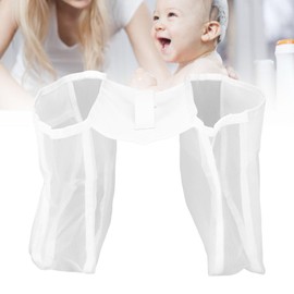 Baby Mesh Bath Toy Storage, Saddle Shape 2 Compartments Baby Bathtub Toy Organizer, Large Opening Breathable Mesh Bath Storage Bag for Bathroom Organization