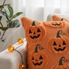 Halloween Throw Pillow Covers 18x18 Set of 2 Orange Pumpkin