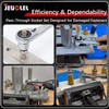 JEUCLEL 17PCS Pass Through Socket Set, Chrome Vanadium Steel, Versatile