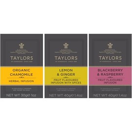 Taylors of Harrogate Herbal Tea Variety Pack, Individually Wrapped Bags, Chamomile, Lemon & Ginger, Blackberry & Raspberry 20 Count (Pack of 3), Caffeine-Free, Enjoy Hot or Iced, 60 Teabags
