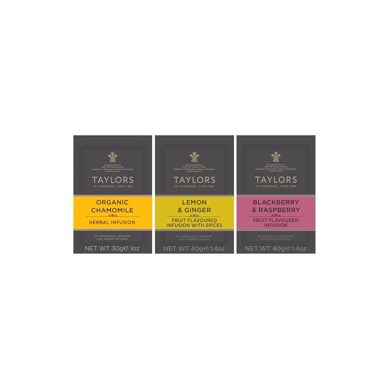 Taylors of Harrogate Herbal Tea Variety Pack, Individually Wrapped Bags,