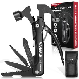12 in 1 Multitool Hammer, Gifts for Dad, Christmas Stocking Stuffers for Men Adults, Camping Accessories Survival Gear, Cool Gadgets Gifts for Men, Husband, Boyfriends, Birthday Gifts for Him