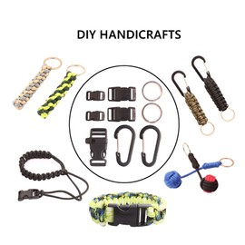 GeGeDa Paracord,Paracord 550 Combo Crafting Kits with 5 Types Buckles,20 Feet Each Paracord Rope (Light Rainbow Set 200feet) (D-Set)