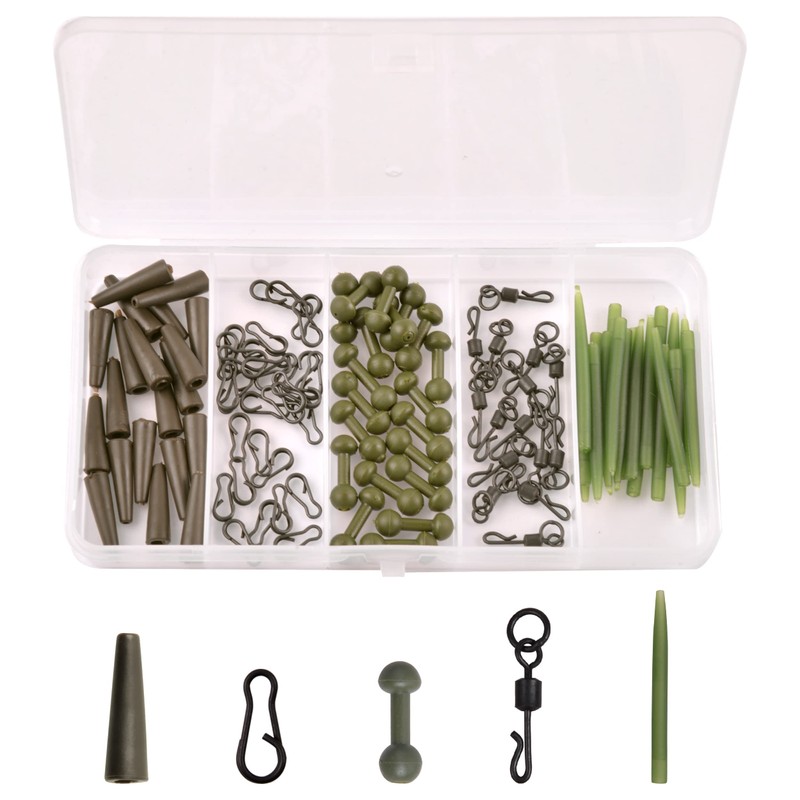 105pcs Carp Fishing Accessories Kit Helicopter Rigs Tackle with Anti-Tangle
